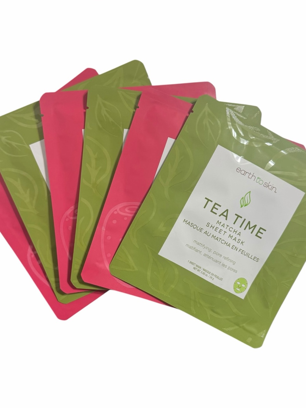 Set of 6: Earth to Skin SHEET MASKS ~ Tea Time Matcha & Super Fruits ~ NEW